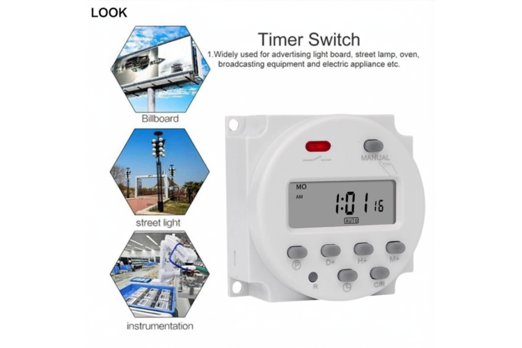 Công tắc hẹn giờ điện tử 12VDC CN1001A -12V